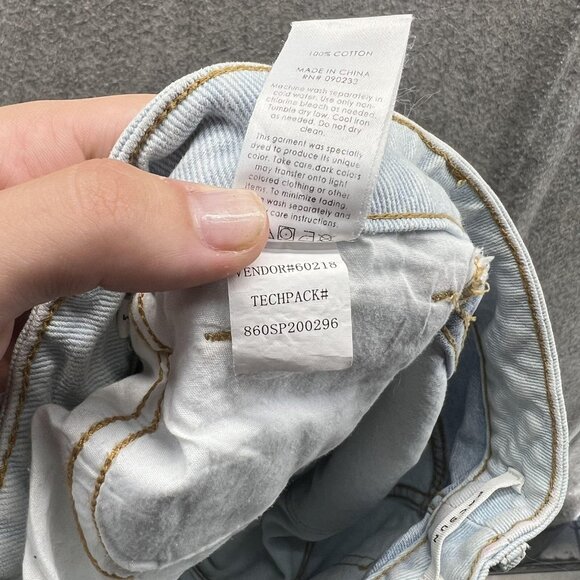 PacSun Jeans Womens 24 Light Wash Patchwork Colorblock Mom High Rise Denim - Picture 3 of 12